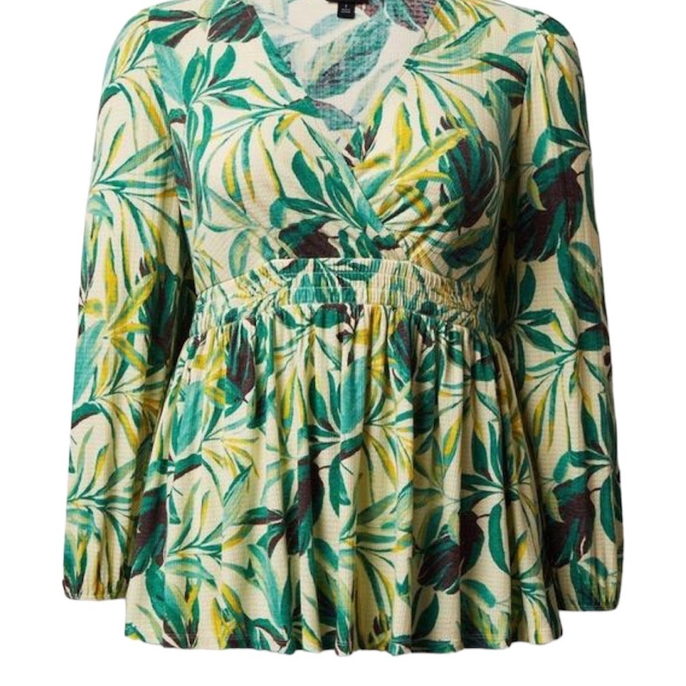 NWT Torrid puff sleeve babydoll top size 1x multi color floral